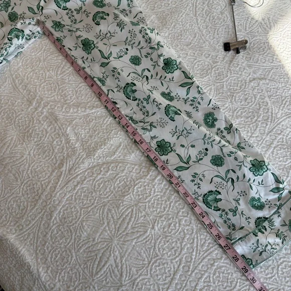 LAKE Pajamas Poplin Piped Pants Set in Meadow Vines Cotton Small NEW - Picture 5 of 8